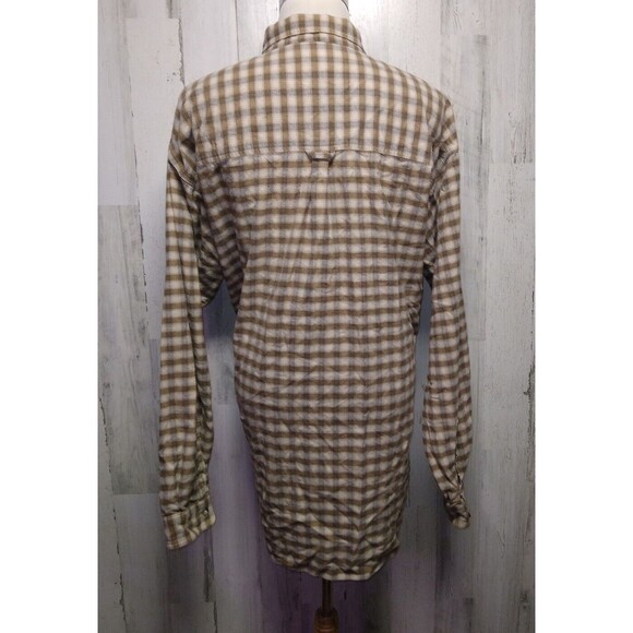 Columbia Mens Sz 3XT Mens Tall Brown  Plaid Flannel Shirt Long Sleeve Button - Picture 4 of 8
